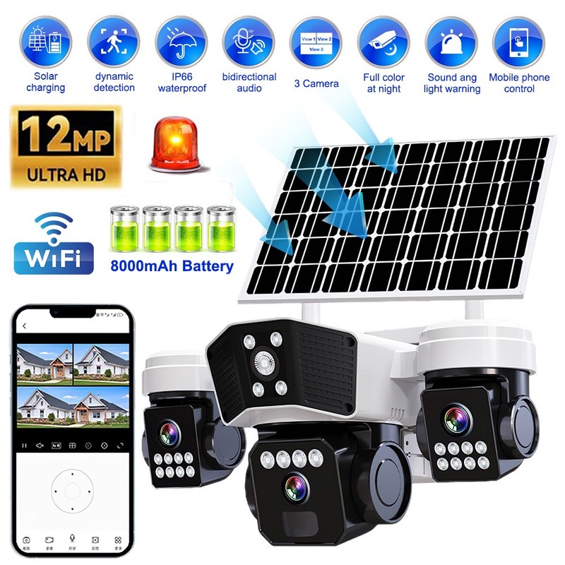 1-4PCS Solar Battery Powered Wireless WiFi Pan/Tilt Home Security Camera CCTV US