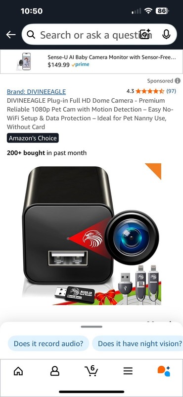 DIVINEEAGLE Plug-in Full HD Dome Camera - Premium Reliable 1080p Pet Cam with gallery