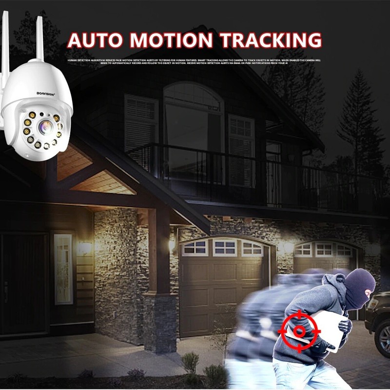 Full Color Night Vision Auto Tracking WiFi 2160P PTZ Dome Camera Outdoor -US Sh gallery