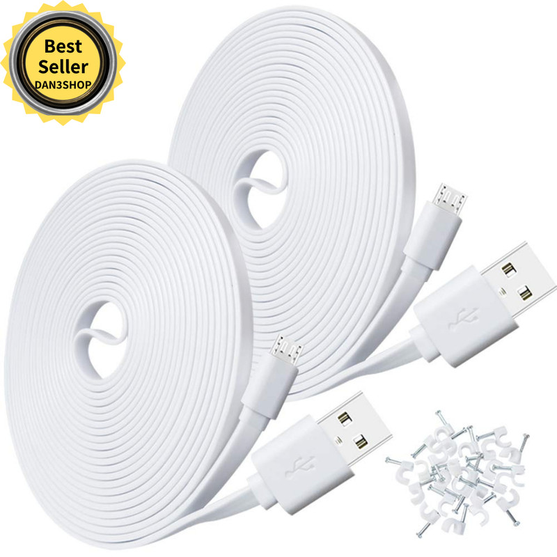 2 Pack 20ft Power Extension Cable for Wyze Cam Pan,WyzeCam,Kasa Cam,Yi Dome Home gallery