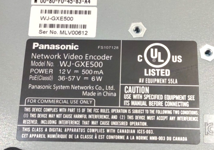 Panasonic WJ-GXE500 i-Pro Network Video Encoder gallery