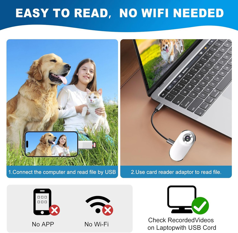 1080P Cat Camera Collar - Wireless Mini Sport Cam with Video Recording, Small Ac gallery