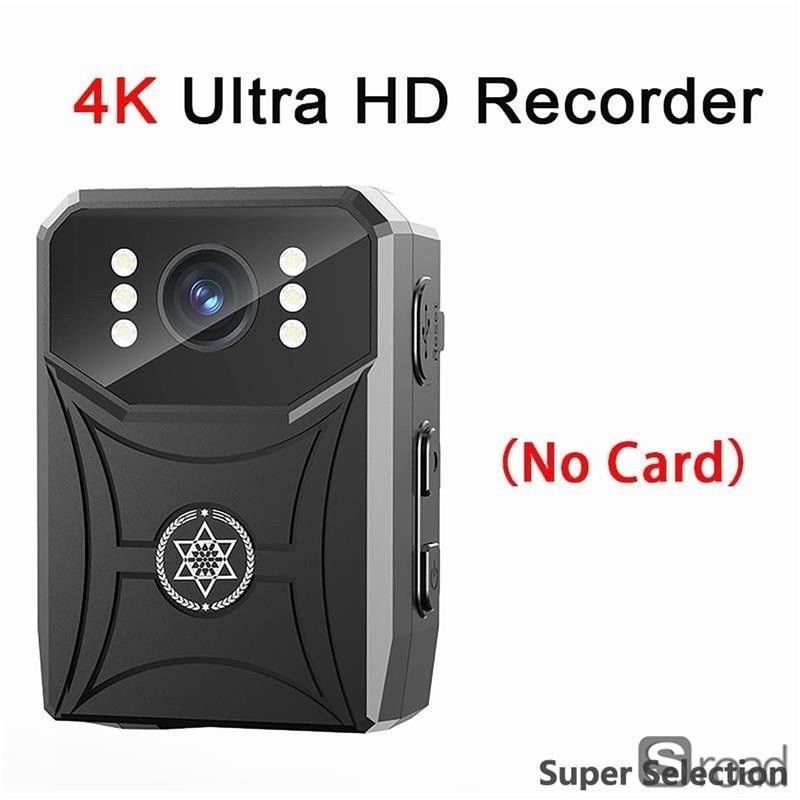 4K Body Worn Camera With WiFi, IR Night Vision, 128GB TF Card, 3000mAh Battery