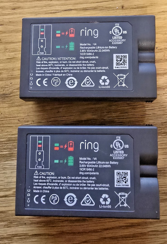 Genuine Rechargeable Battery V4 2 Pack Ring Video DoorBell 2, 3, 4 Quick Release gallery