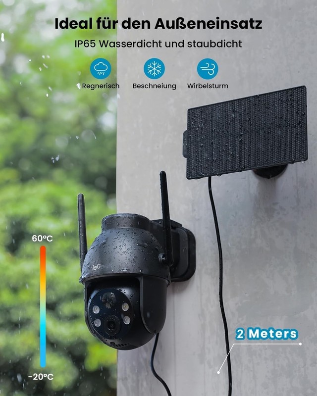 ieGeek ZY-C2 Grey 2K 3MP Security Camera Outdoor Solar 360° PTZ Camera Battery gallery