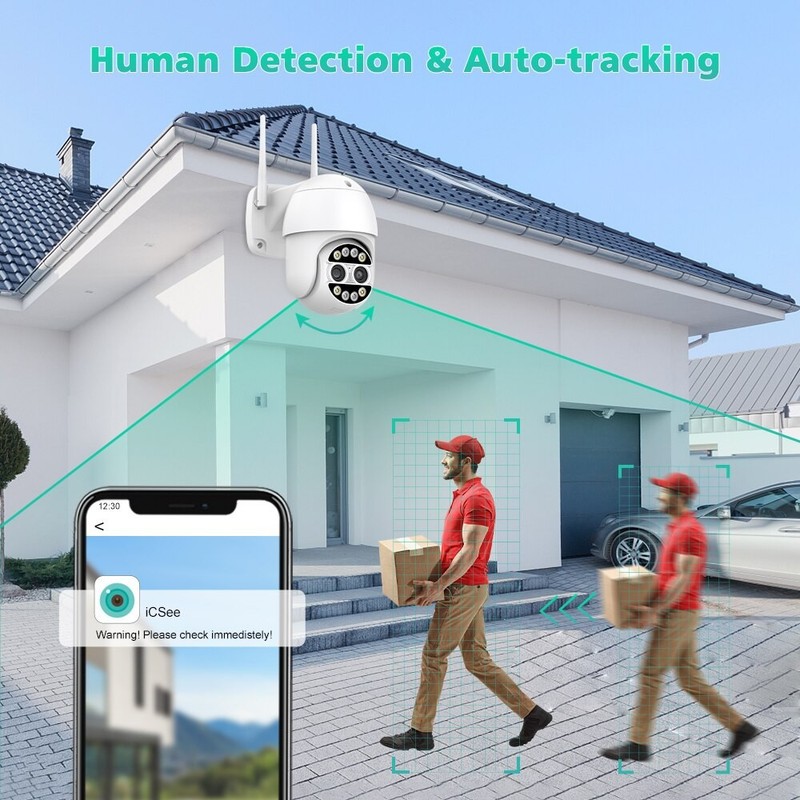 1PC Wifi Security Camera Dual Lens 8X Zoom Outdoor PTZ Surveillance IP Camera gallery