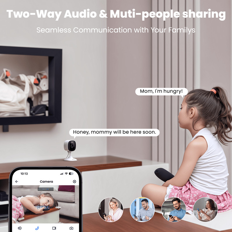 2pcs AOQEE Wifi Security Camera System Out/Indoor Human Detection 24/7 Recording gallery