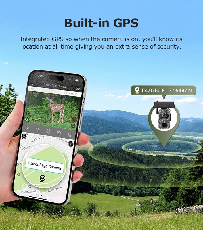 2PCS 4G LTE Cellular Trail Camera 5MP Solar Hunting Camera Night Vision gallery