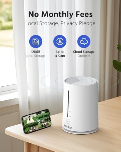 ANNKE Wireless Outdoor Solar Security Camera System, 4-Cam Kit, 360° View gallery