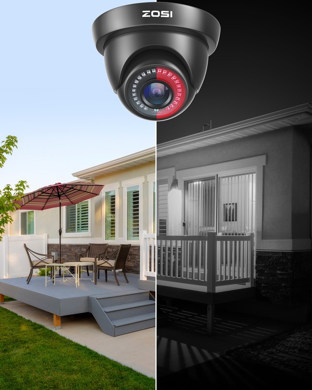 ZOSI 4PK 1080p TVI Security Cameras Outdoor Indoor CCTV Dome 80ft Night Vision gallery