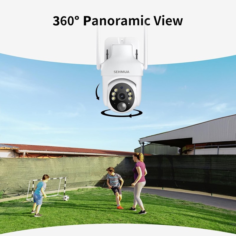 SEHMUA 2K Solar Security Cameras 2 Pack 360 PTZ WiFi gallery