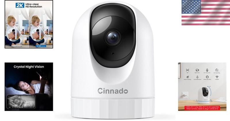 360° Pet/Baby Monitor Camera - 2K Resolution, Night Vision, Works with Alexa gallery