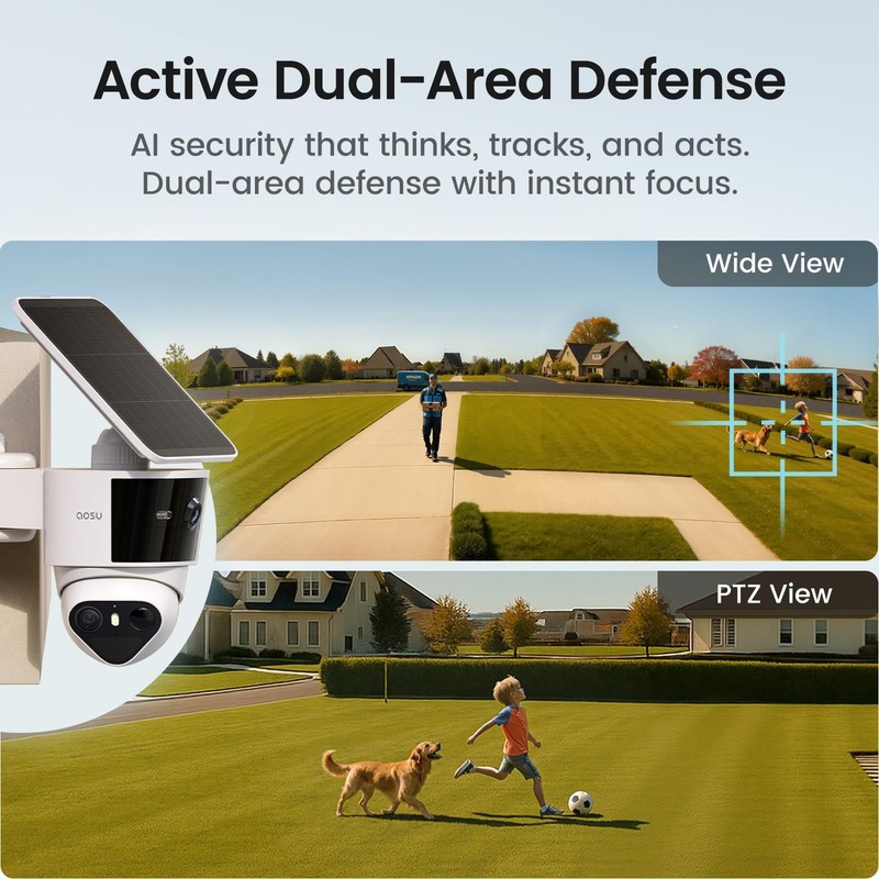 aosu T2 Pro Security Cameras Wireless Outdoor, 3K Dual Cam No Blind Spot Secu... gallery