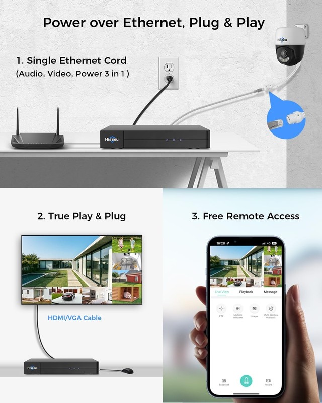 5MP PoE PTZ Security Camera Outdoor | 360° Pan, Color Night Vision, Auto Trackin gallery