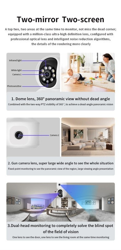 1080P 4MP Dual Lens PTZ IP Camera WiFi Human Detection Security Cam 2 Way Audio gallery