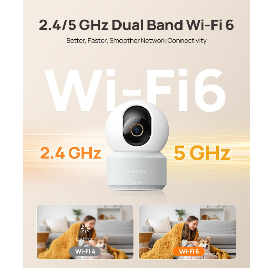 (2 Pack) Cámara interior 4K UHD 360° con seguimiento automático, WiFi dual y de gallery