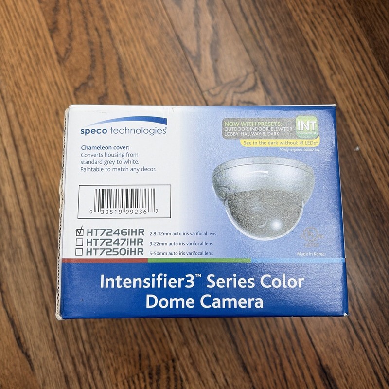 Speco HT7246ihr Intensifier 3 Series Color Dome Camera Requires 12VDC or 24VAC