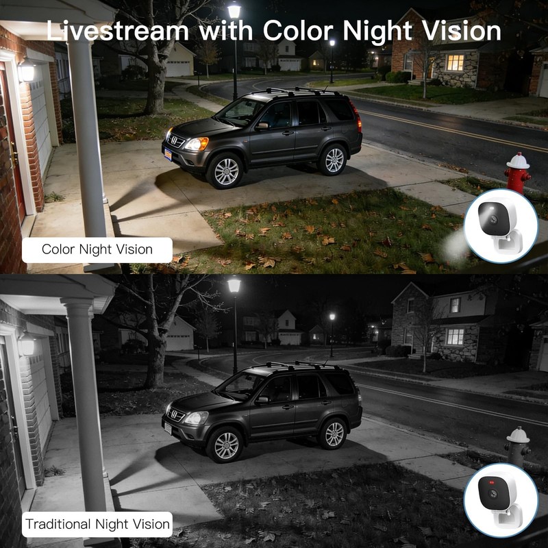 VIMTAG 2.5K Cameras for Home Security Outdoor/Indoor, Color Night Vision Secu... gallery