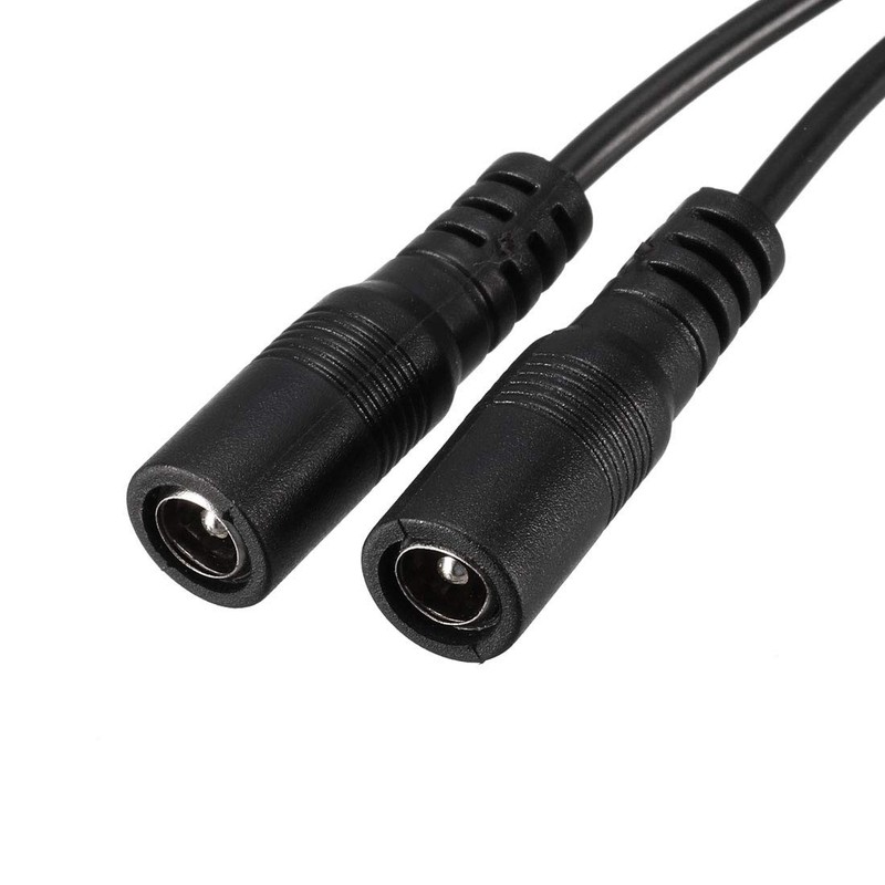 uxcell 1 Male to 2 Female 5.5mm x 2.1mm 32cm DC Power Splitter Cable Black gallery
