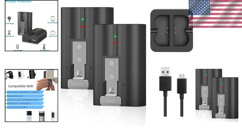 Dual-Pack Rechargeable Batteries & Charger Station for Ring Cameras gallery
