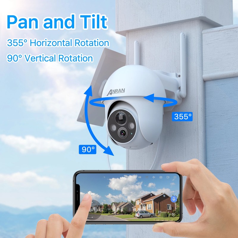 Solar Security Camera with Spotlight — 2K 360° Wireless Outdoor gallery