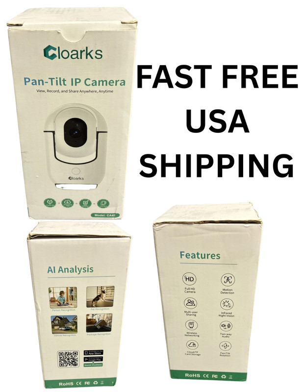 2K Pan Tilt Security Camera, WiFi Indoor Camera AI ANALYSIS MOTION DETECTION HD
