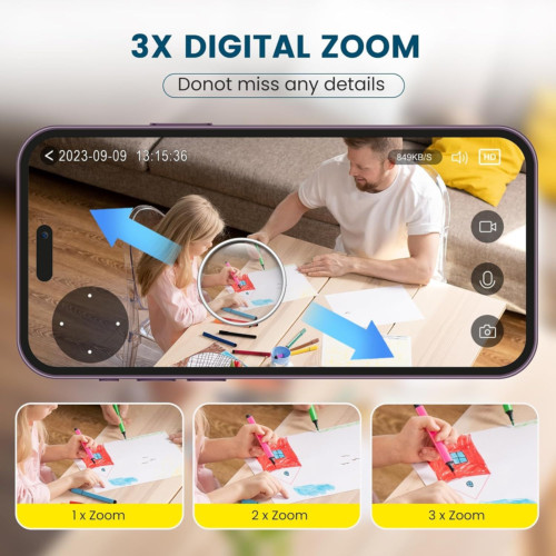 litokam Security Camera Indoor 2K, 360 Pan/Tilt Cameras 1 Pack-2.4GHz, White gallery
