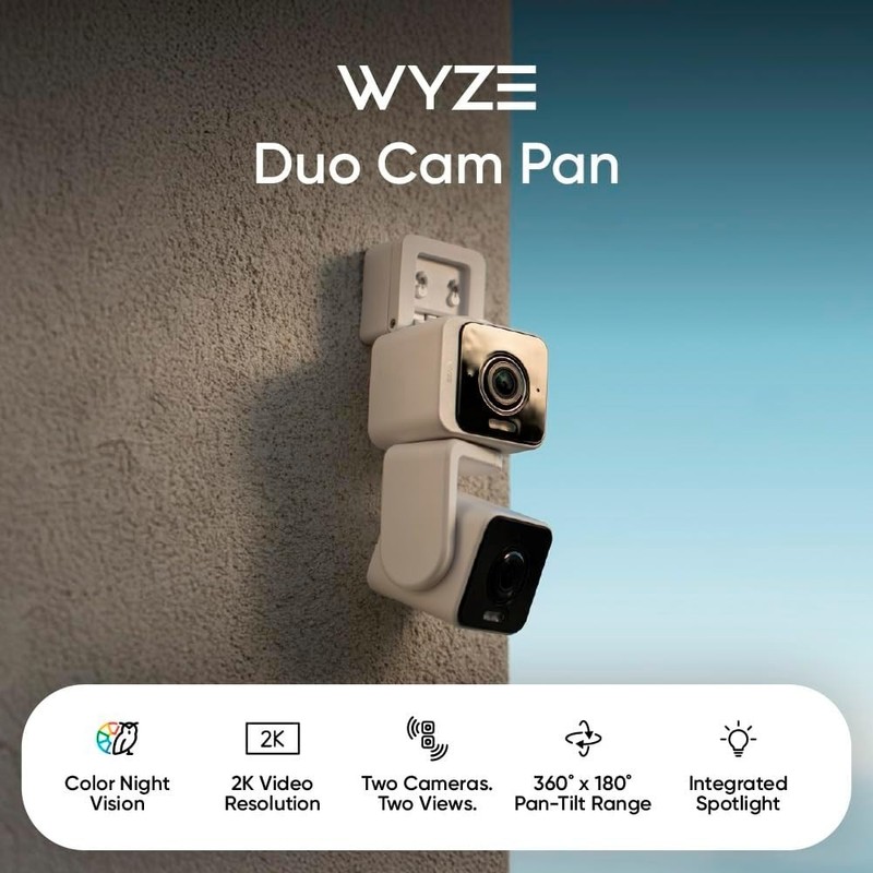 Duo Cam Pan Indoor/Outdoor 2K 360° Pan/Tilt Smart Home Security Camera with ... gallery