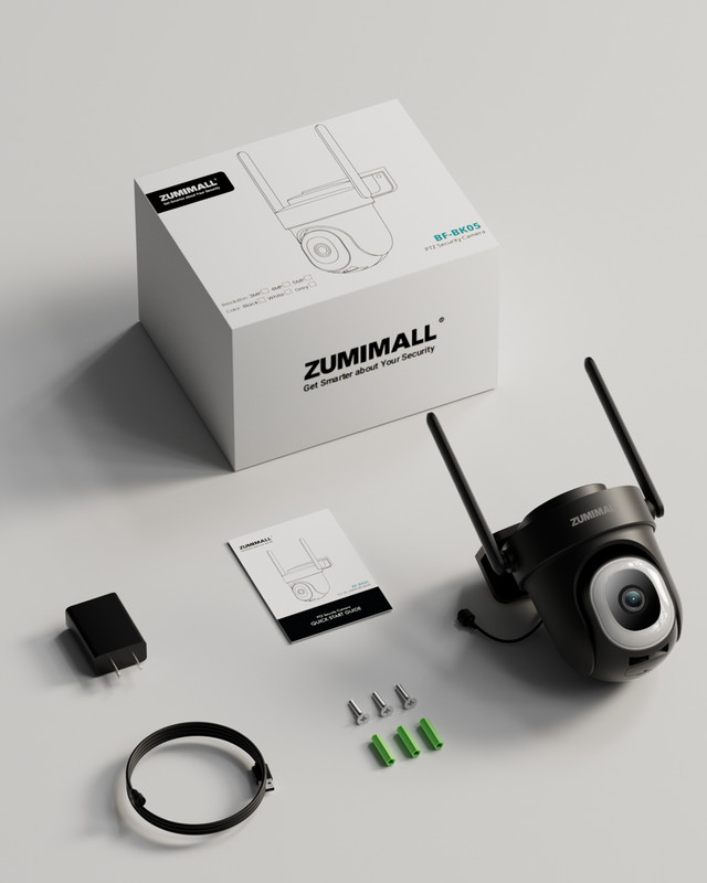 ZUMIMALL 5MP Wired Outdoor Home Security Camera 2.4G/5GHz WiFi, 24/7 Recording gallery