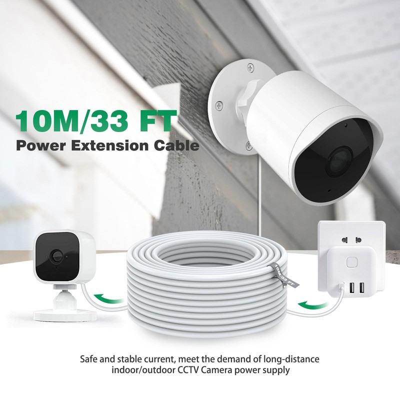ASKUBSKU 10m/33FT Micro USB Power Extension Cable Compatible with Wyze White gallery