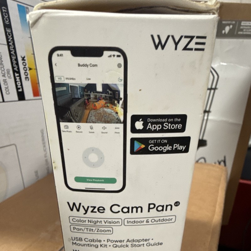 Wyze Cam Pan v3 1080p Wi-Fi Indoor/Outdoor PTZ Camera, Color Night Vision White gallery