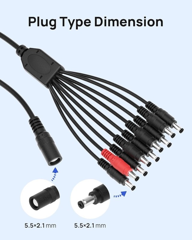 Universal 12V 5A Adapter with 9-Way Splitter Cable and Advanced Safety Features gallery