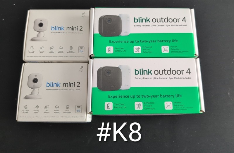 Lot Of 4 (2) Blink Outdoor 4 w/ Sync Module & (2) Blink Mini 2 Wireless Cameras