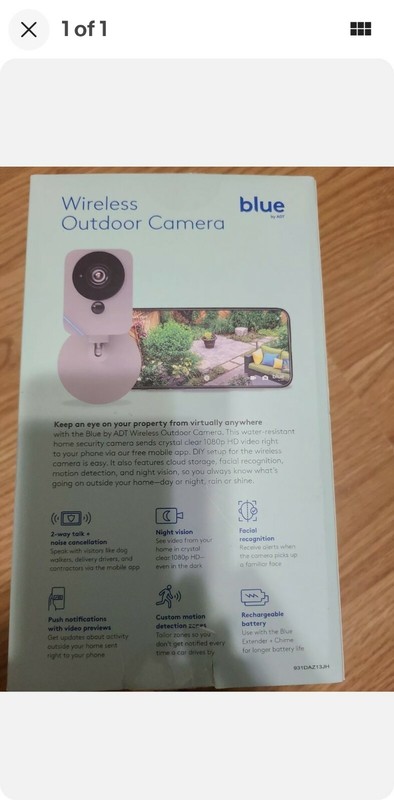 Home Security Outdoor Camera -Blue By ADT – Pearl Gray – NEW TAG – NEW YEAR SALE