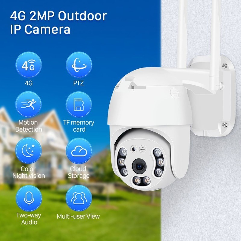 4G SIM Card Camera Smart Home Digital Zoom Outdoor Wireless WIFI GSM PTZ Camera gallery