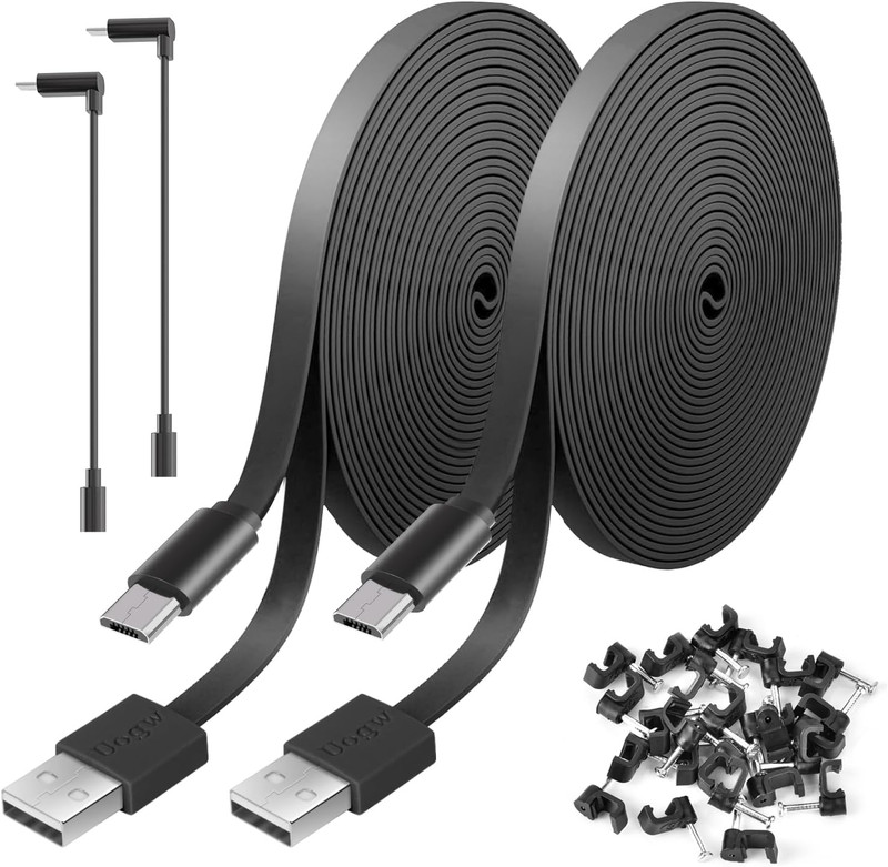 2 Pack 20FT Power Extension Cable Compatible with Wyze Cam V4/V3/Og,Wyze Cam