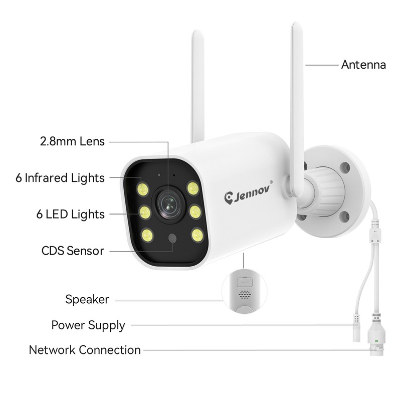 Indoor Outdoor Home 2.4/5G Wifi Security Camera Wireless Night Vision 3MP Camera gallery