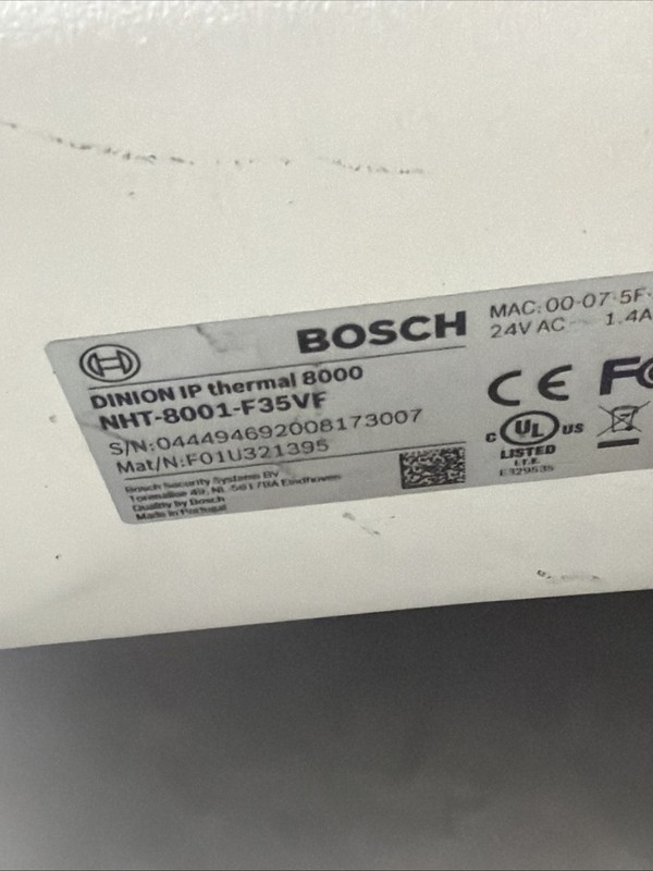Bosch NHT-8001-F35VF Dinion IP Thermal 8000, 30Hz, VGA, 35mm Great Condition gallery