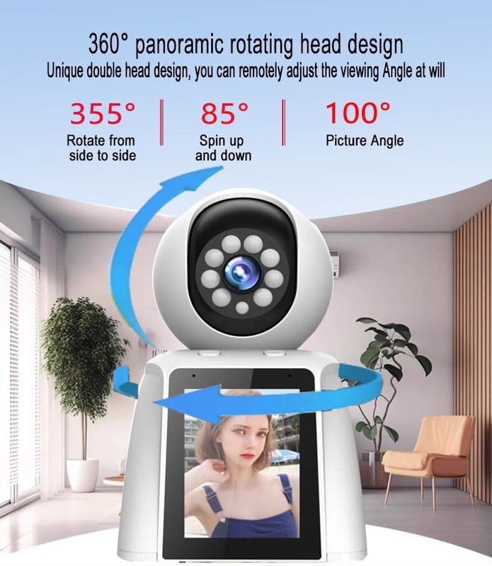 Video Calling Security Cam w/ 2.8 inch HD Screen, 1080P 2 Way Video NEW Free Sh