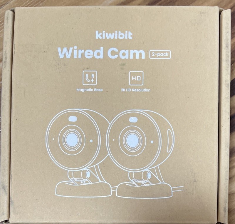 Kiwibit Wired Cam 2Pk Magnetic Base 2K HD Resolution USB Power Adapter X2 BC211