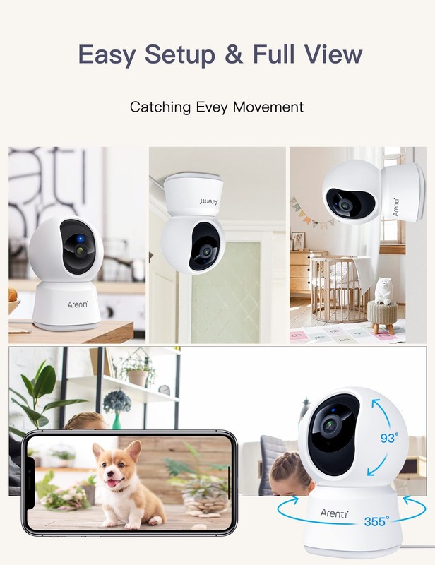 4MP Pet Camera 5G WiFi 6 Indoor Security Camera Pan Tilt Auto Tracking Night... gallery