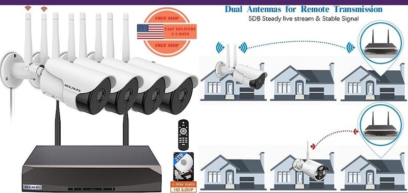 Sistema de cámara de seguridad inalámbrica para exteriores HD de 5,0 megapíxeles gallery