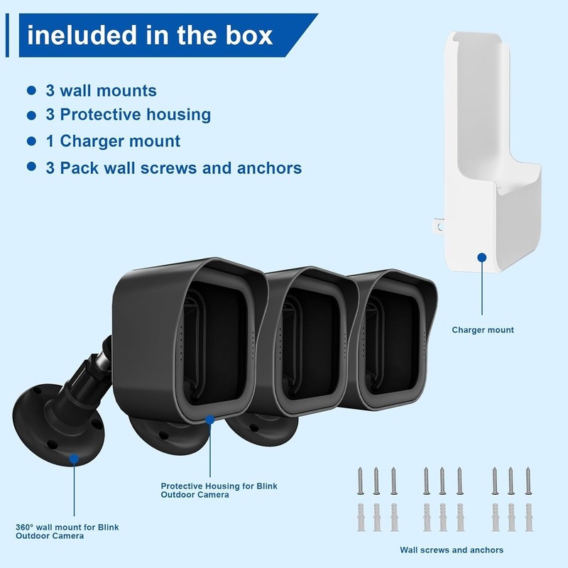 2-in-1 Sync Module Mount & 3-Pack Weatherproof Housing for Blink Outdoor Cameras gallery
