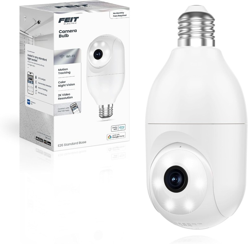 Smart Security Camera Bulb, 2K QHD Resolution, 2-W gallery