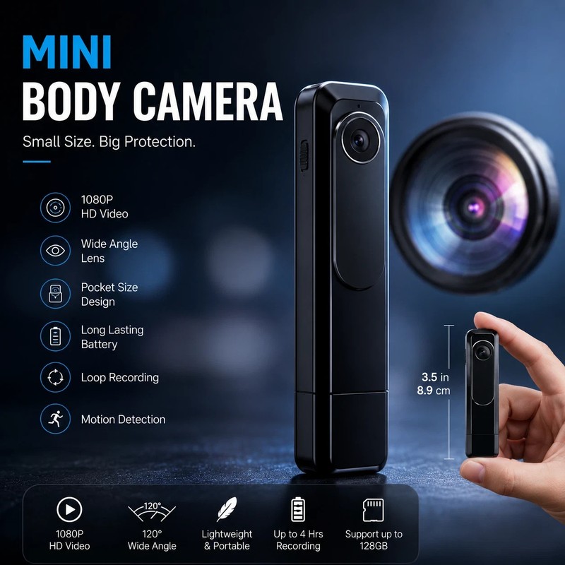 Mini Body Camera HD 1080P Portable Video Recorder Wearable Security Cam USB gallery