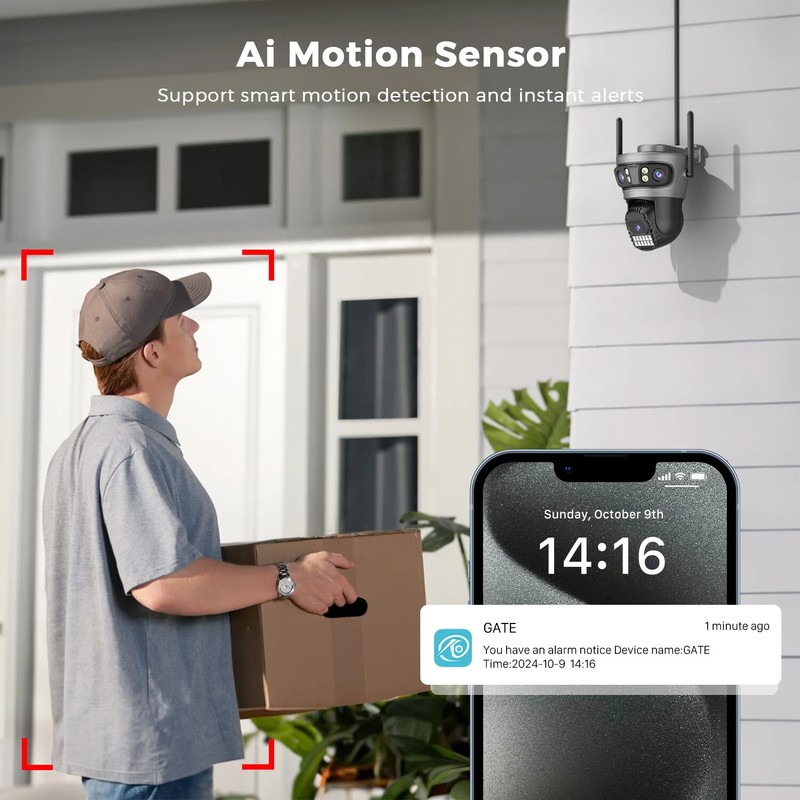 15MP Wifi Camera Outdoor Auto Tracking Multi Screen PTZ Security Protection CCTV gallery