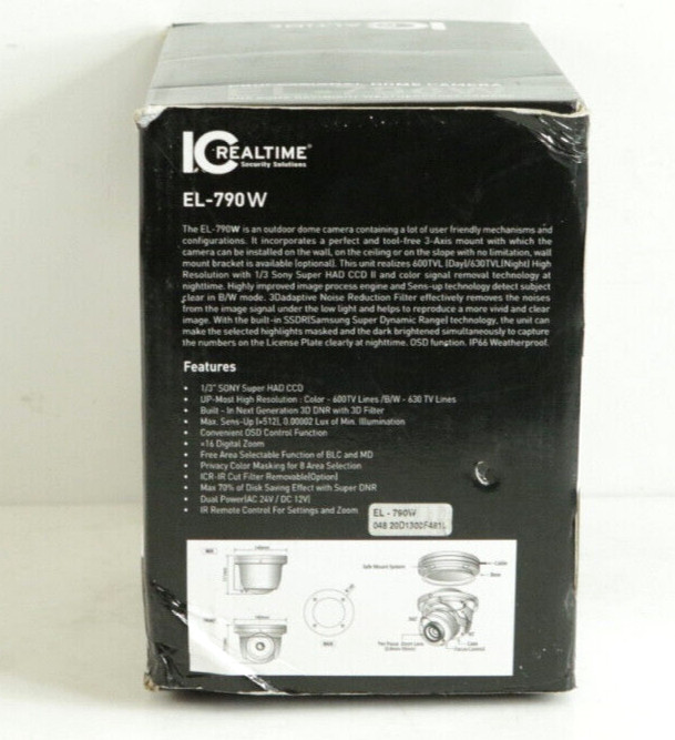 NOS IC Realtime EL-790W DNR Dome Day/ Night Watherprood Dome Camera (White) k54 gallery