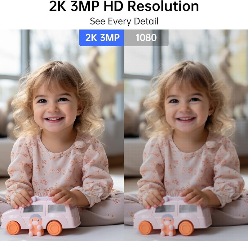 355° Pan&Tilt Indoor Security Camera - 2K Baby Monitor with Night Vision gallery