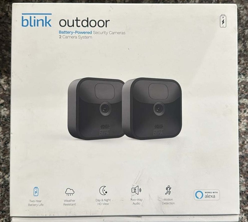 Blink Outdoor Security Camera System Battery Powered 2 Cameras WORKS WITH ALEXA
