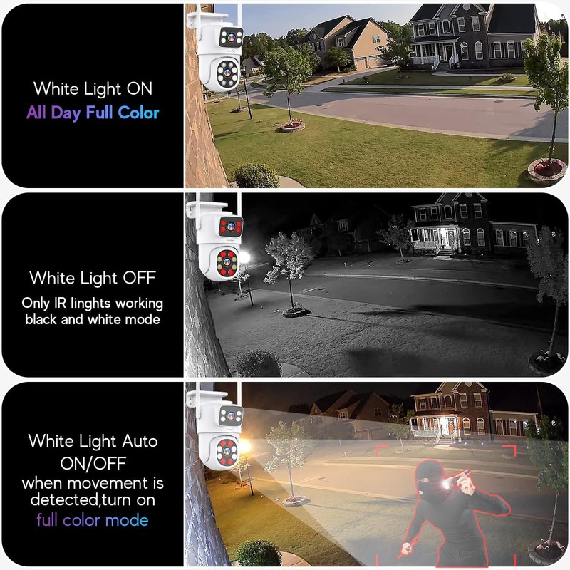 Wireless Security Camera Wifi 4MP Dual Lens Camera,2K HD PTZ Dome Camera gallery